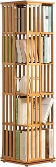 360 Rotating Bookshelf, Tall Rotating Bookshelf, Floor Standing Bookshelf, Small Corner Bookshelf for Small Space, for Bedroom, Living Room