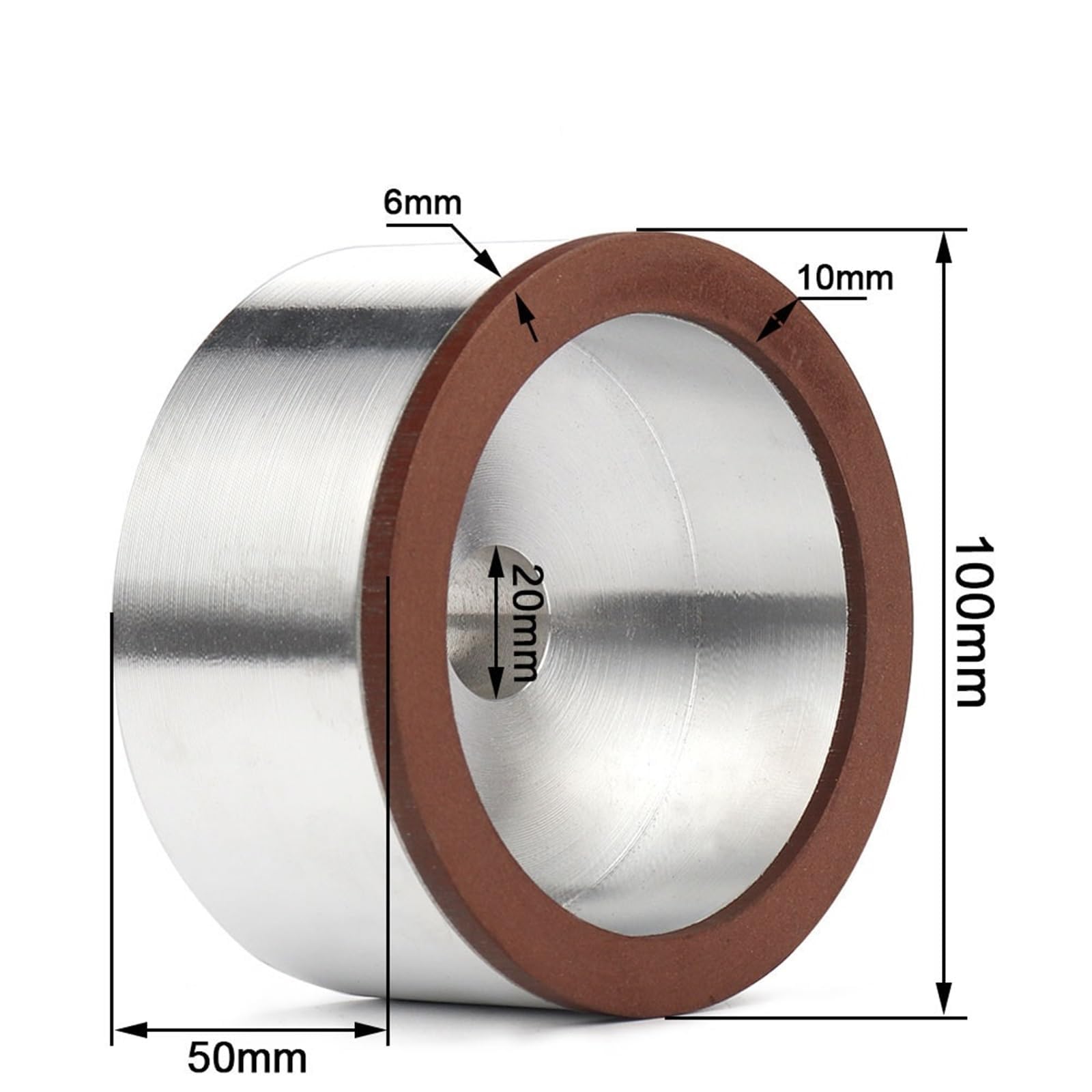 1 szt. Diamentowa ściernica garnkowa 100 mm - ziarnistość 150 do stopów, stali wolframowej i polerowania ceramiki(50mm)