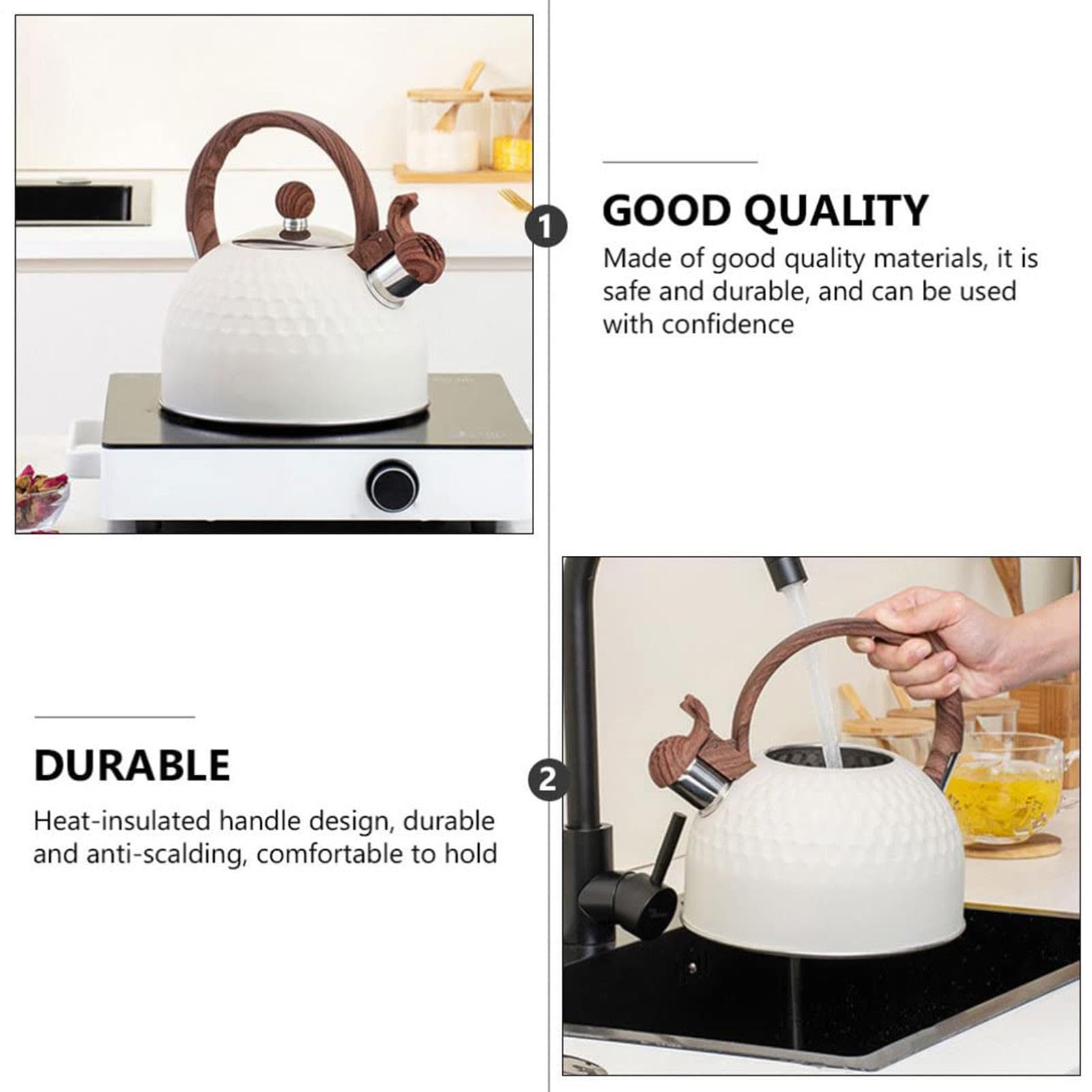 Bollitore Per Acqua - Bollitore Fischiatore 2.5L con Manico Ergonomico, con fischio | per Cucina Campeggio Giardino Festa