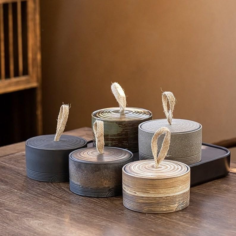 Miniatura 2 de Juego de cerámica para café y té, juego de cocina, contenedor de cerámica, frasco de almacenamiento, organización de alimentos (negro mate)