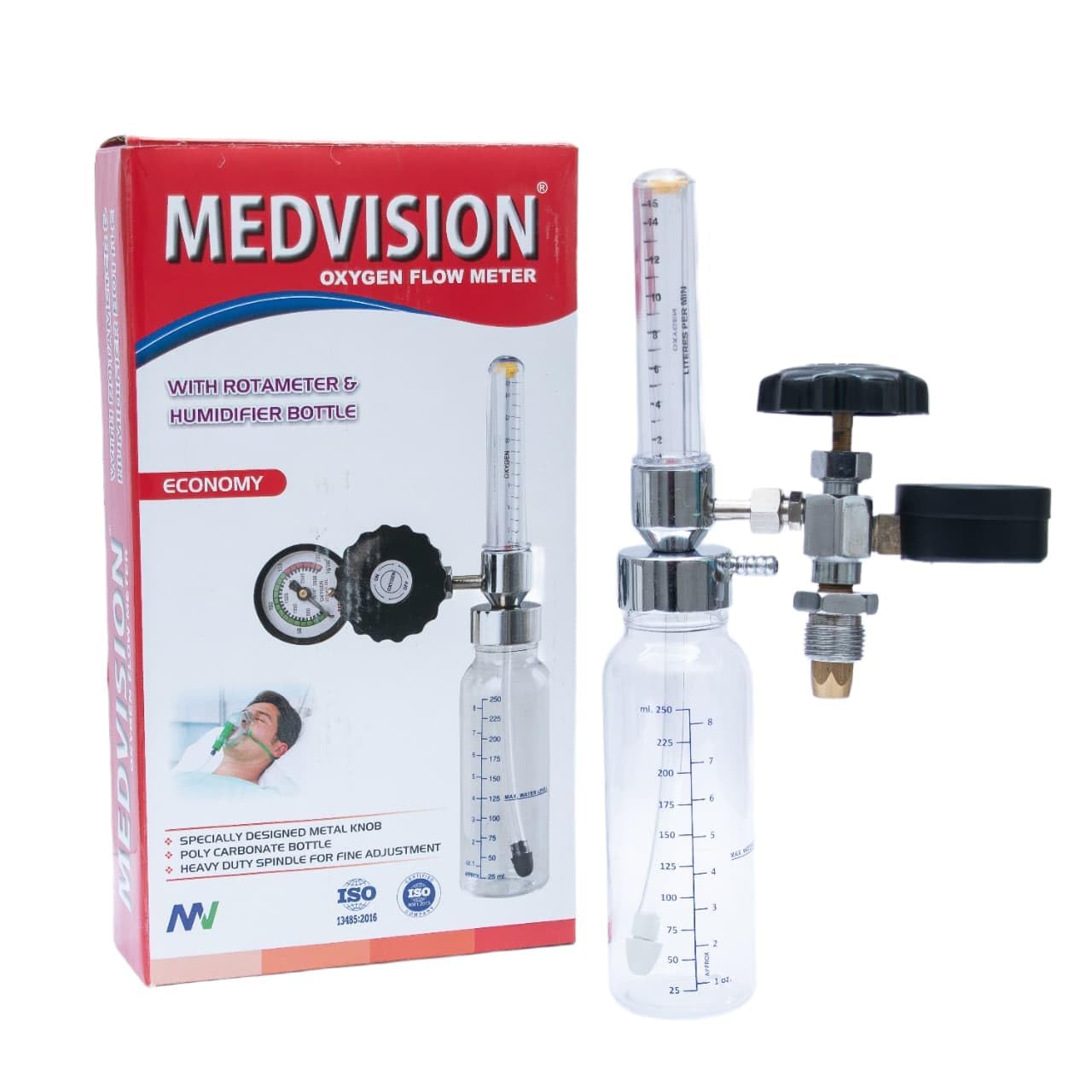 Oxygen Flow Meter Regulator with Humidifier Bottle for Oxygen Cylinder | O2 Flowmeter with Fine Adjustment Valve | Durable Oxygen Regulator for Medical Use-picture-28