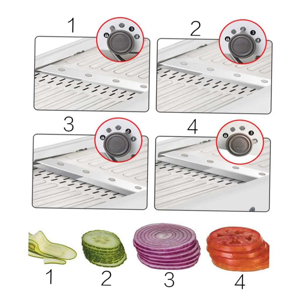 OUNONA Adjustable Stainless Steel Food Slicer and Vegetable Shredder with Interchangeable Drums Multi Function Chopper for Easy Cheese and Vegetable Cutting for Meal Prep