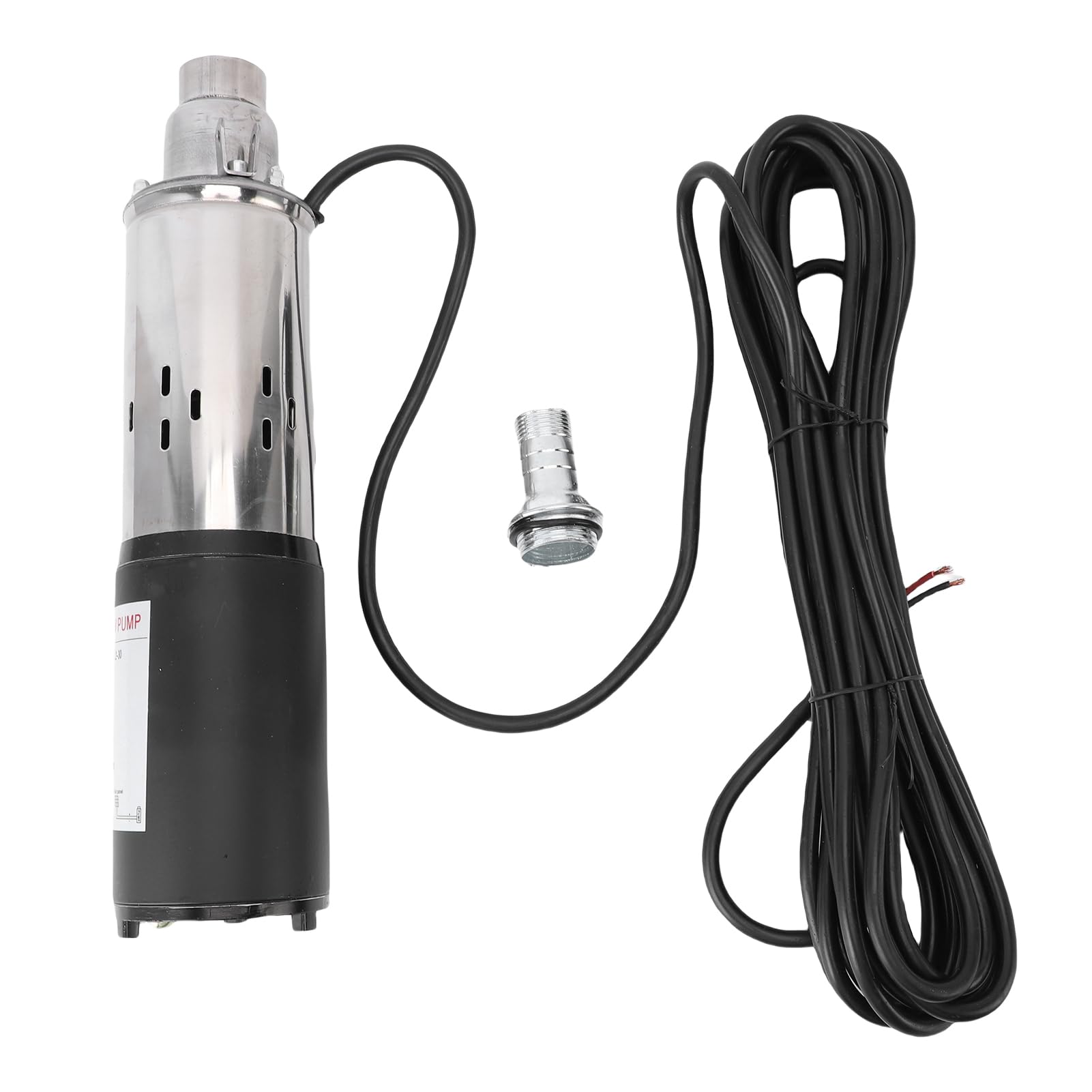 Ausla Pompa per Pozzi Profondi da 12 V, Prevalenza di 30 M, 1,2 M³/h, Pompa Sommersa a Vite in Acciaio Inox con Cavo da 7 M per Pozzo, Bestiame, Serbatoio