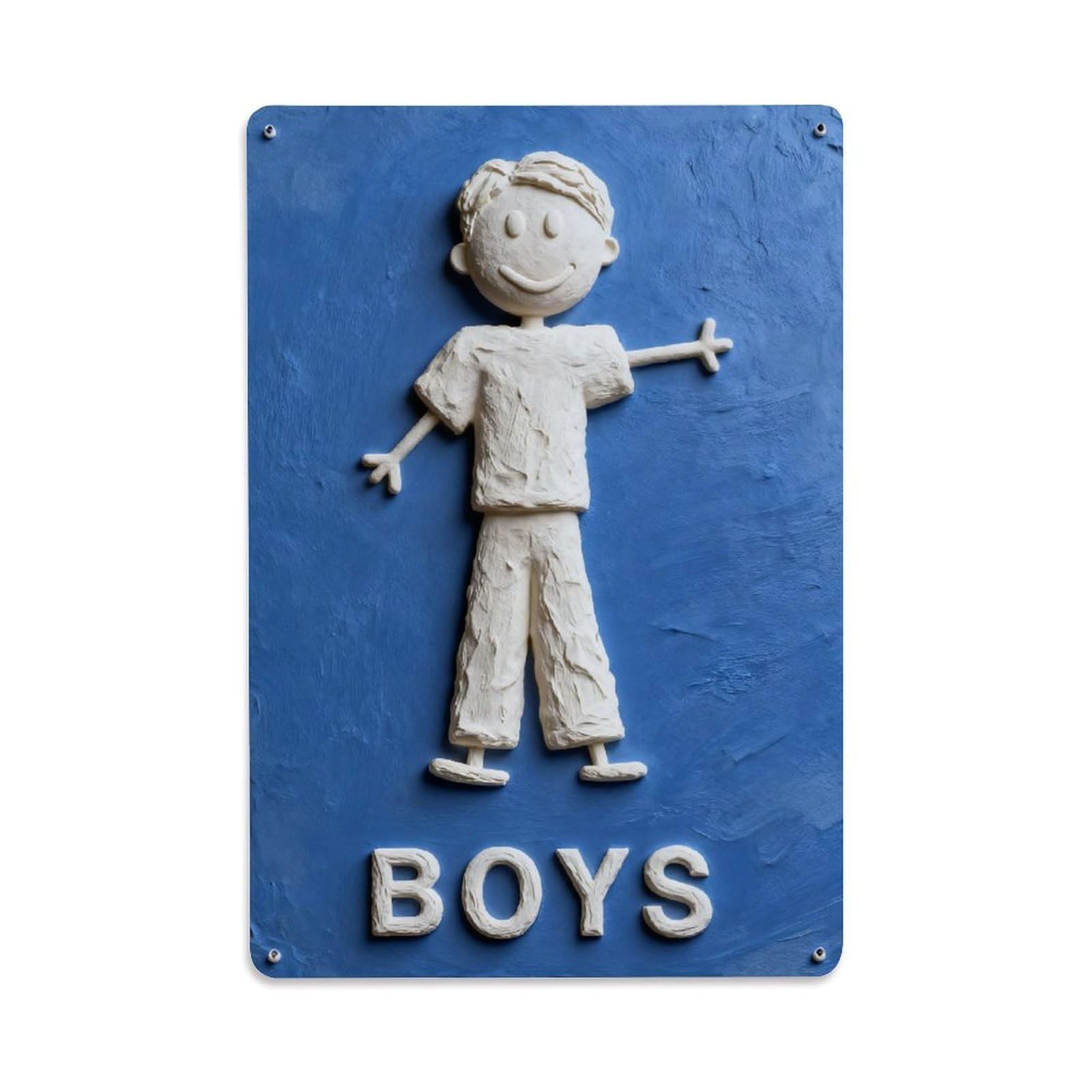 Boy Figure With Smile And Text Vintage Metal Tin Sign Retro Wall Decor, Bar Garage Cafe Kitchen Home Wall Art Poster Decoration 8x12inches