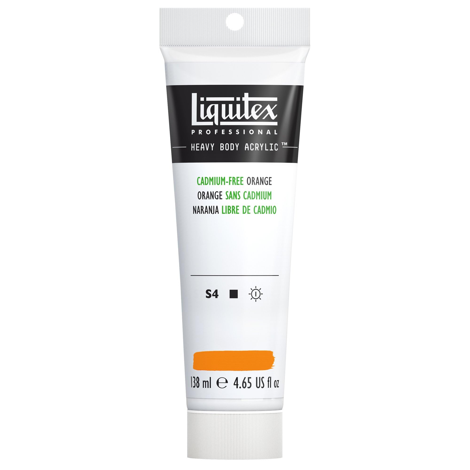 Liquitex 1138892 Professional Heavy Body Acrylfarbe in Künstlerqualität mit ausgezeichneter Lichtechtheit in buttriger Konsistenz, 138ml Tube - Kadmiumfrei Orange