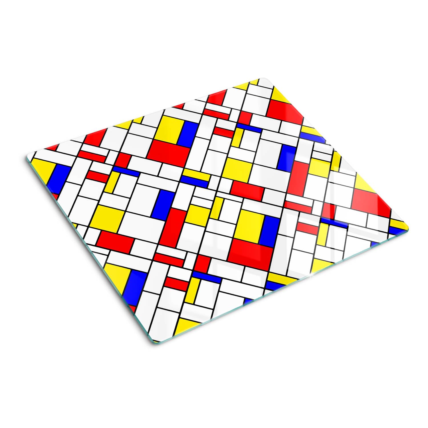 Planche en verre de sécurité 60x52 cm avec bords polis et design abstrait