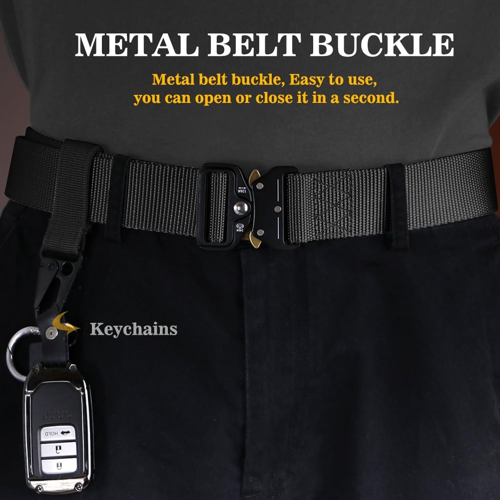 Tactical Belt, Military Nylon Web Belt for men, with Heavy Duty Quick Release Buckle, police Belt used for military training - Image 2