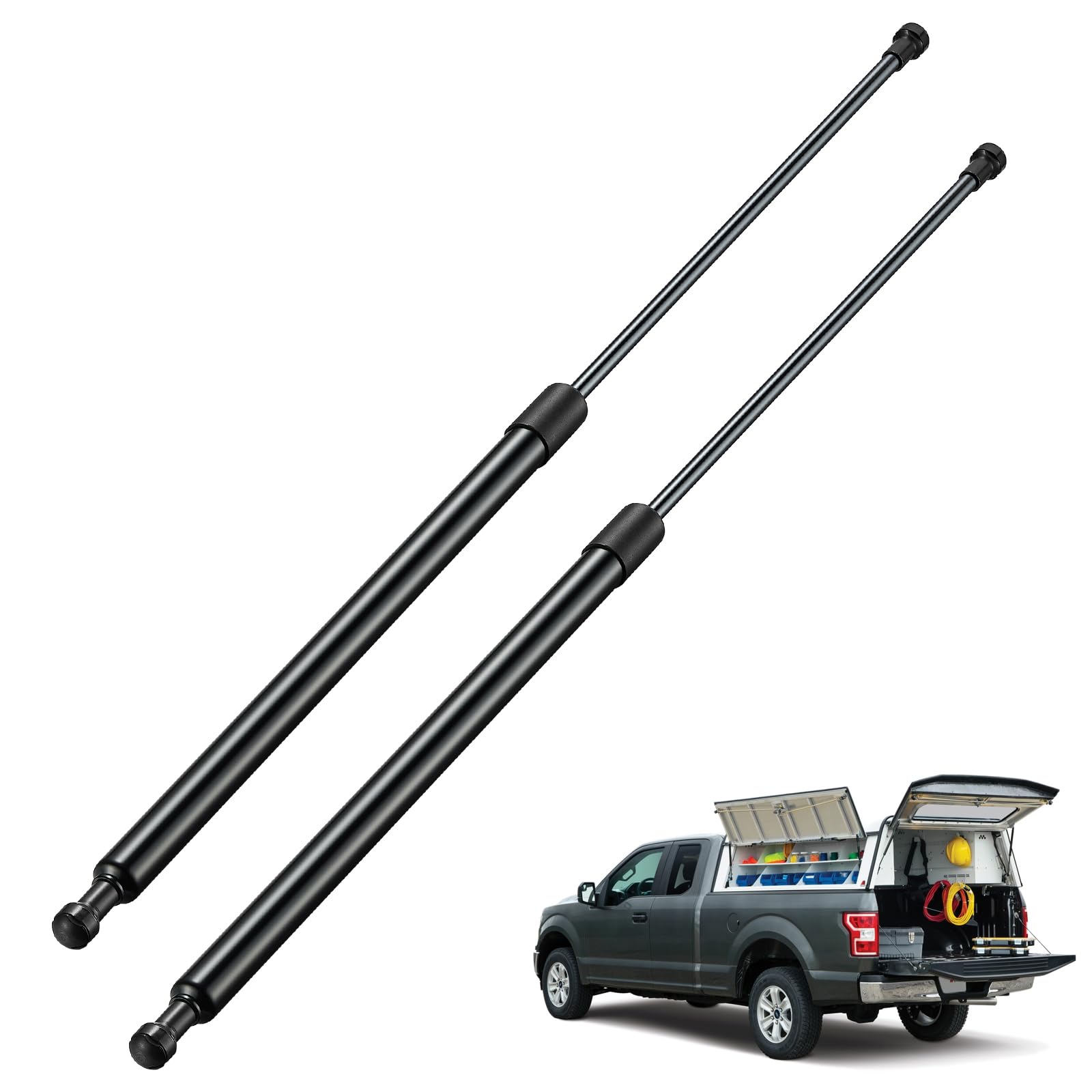 BDFHYK SE263P150S10 26inch 150lbs (665N) Gas Shocks Struts Lift Support for Truck Bed Tonneau Cover?Tailer Door?Heavy Roof Hatch Teardrop Camper etc, Set of 2