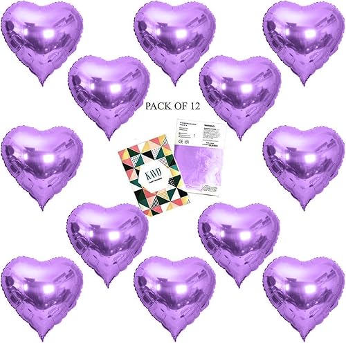 Miniatura 3 de Paquete de 12 globos de corazón morado, globo en forma de corazón para el día de San Valentín, decoraciones de aluminio púrpura perla Mylar
