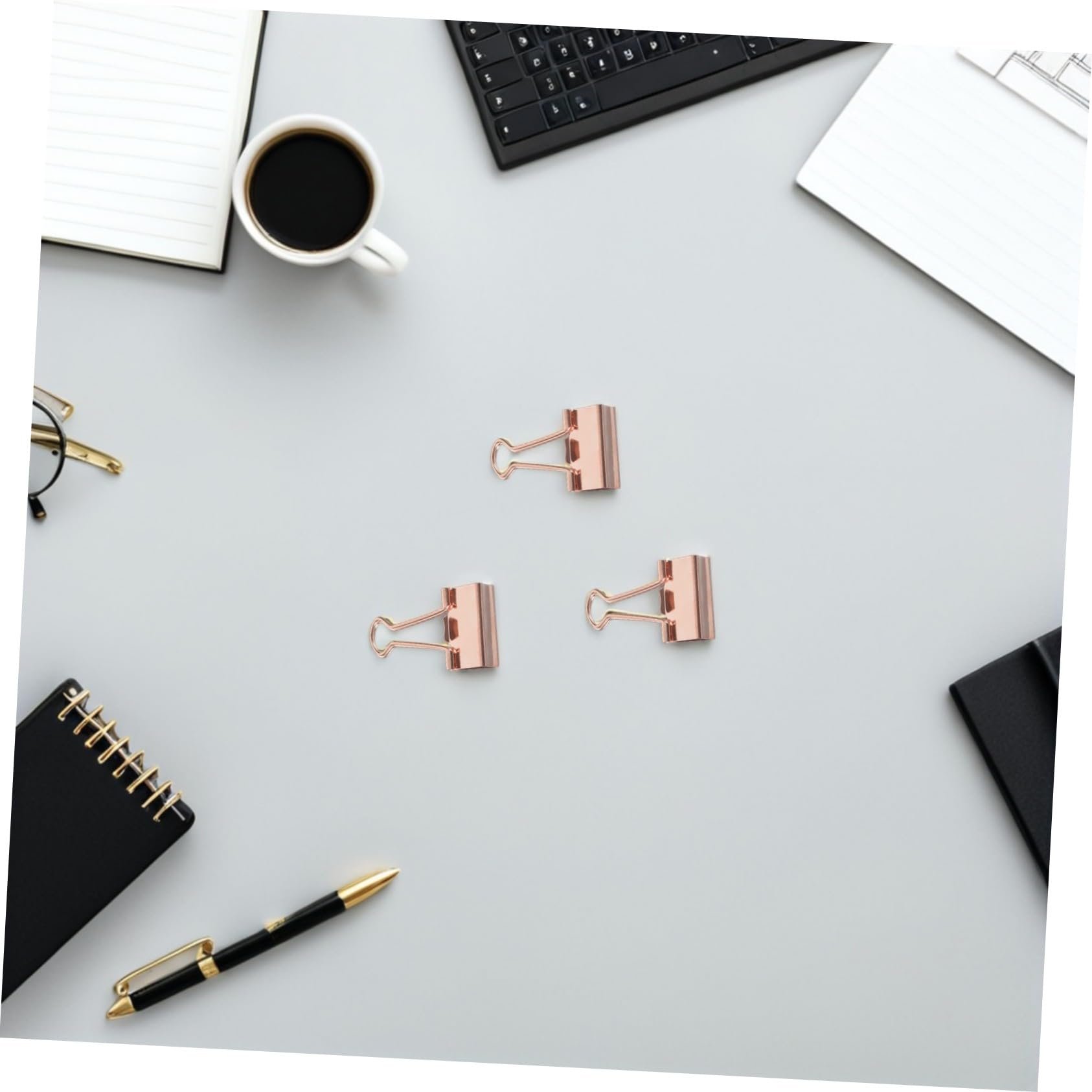 DOITOOL 100stücke Metall-büroklammern Roségoldene Binderclips für Aktenorganisation Scrapbooking und Quittungsblöcke Schreibwaren zum Dokumentenordnen