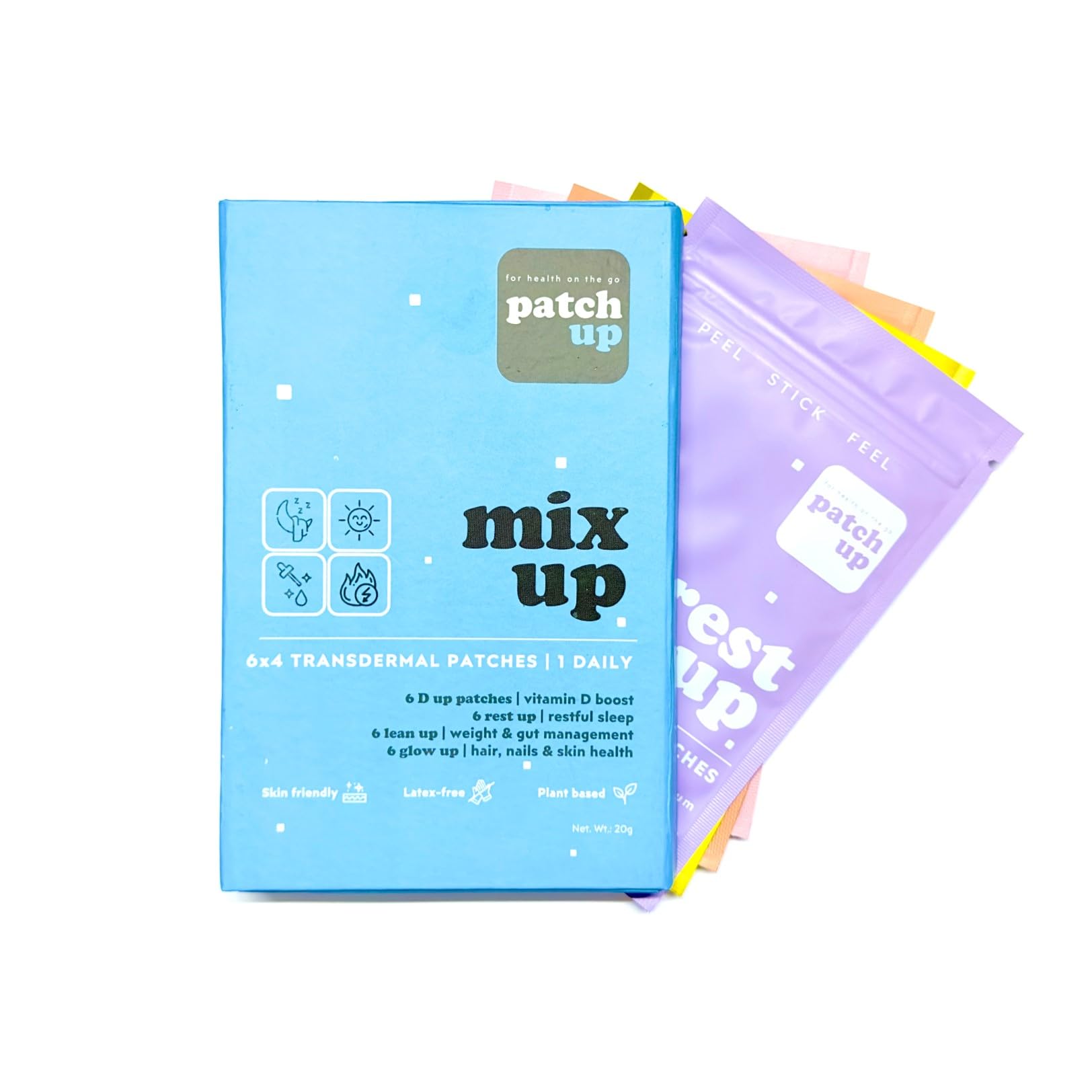 Patch Up Mixer Variety Pack, 24 Count Transdermal Patches for Health, Beauty, Vitality and Sleep | Contains 6 units each from D up, Rest up, Glow up and Lean up | Loaded with multivitamins (B0D8KWH2RV) Amazon Price History, Amazon Price Tracker