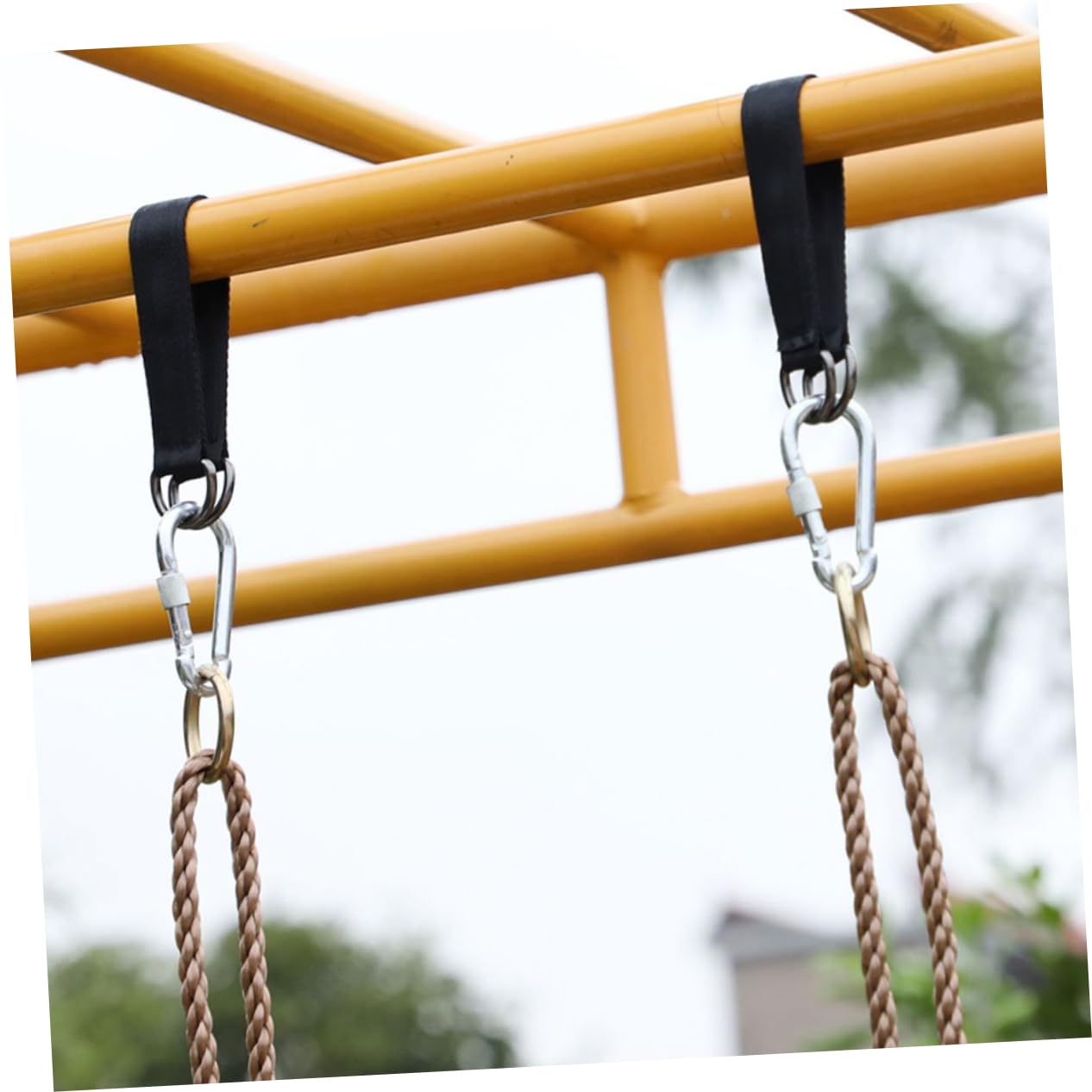 HEMOTON 5 Ensembles Sangle De Boucle Swing Balançoire De Plein Air Remplacement Bretelles Cordes Suspendues Sangles d'arbre pour Hamac en Polyester Black 5 Pièces * 5
