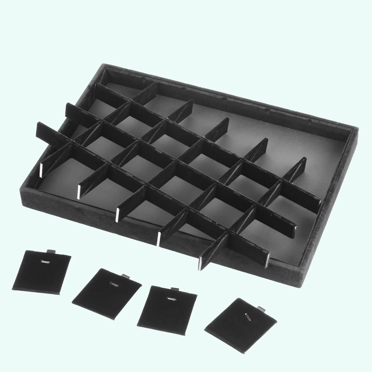 ASelected 2PCS Velvet Drawers Jewelry Display Tray for Earrings Display