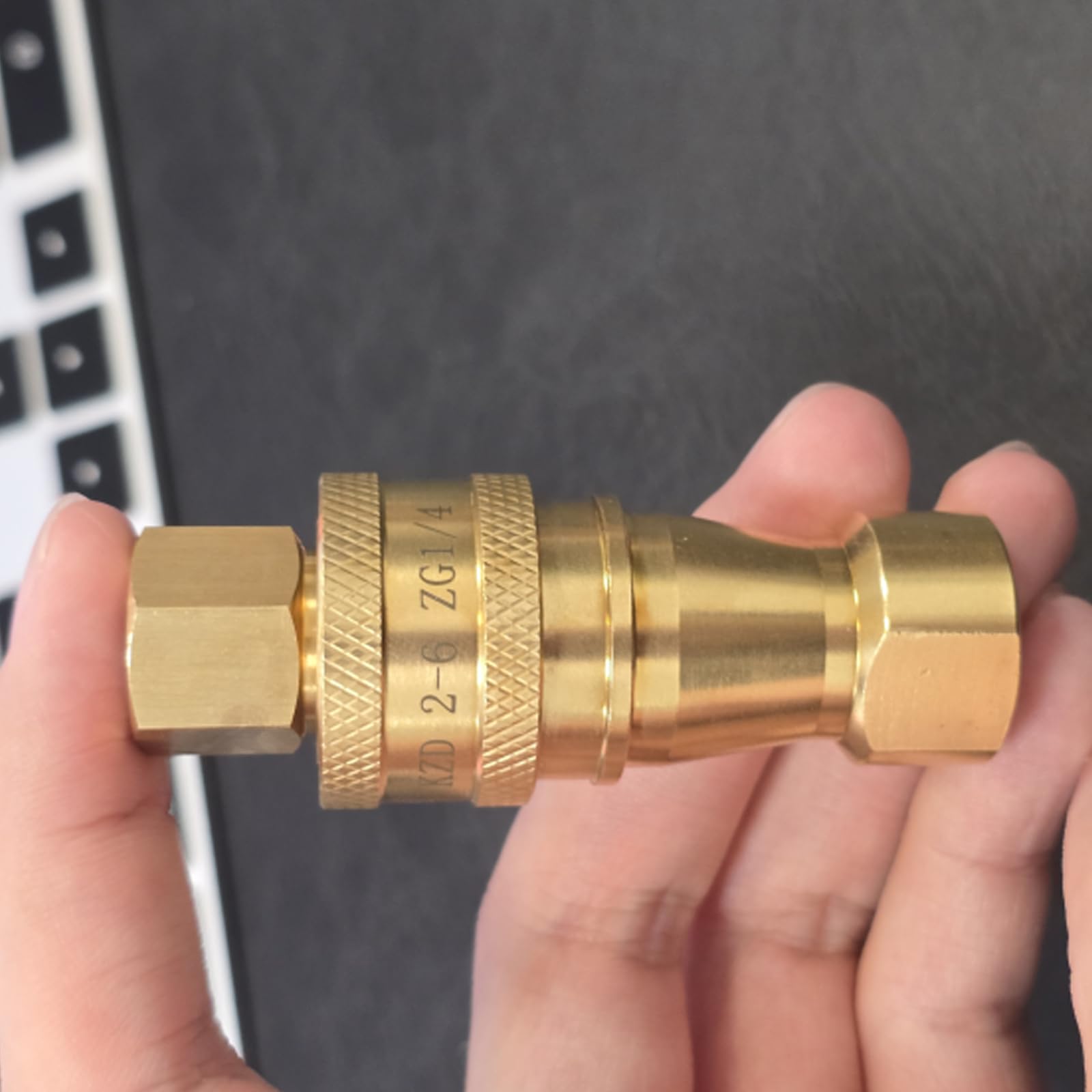 Durablity Bronze - Juego de 4 accesorios de desconexión rápida a prueba de fugas para compresores, ajuste de bronce