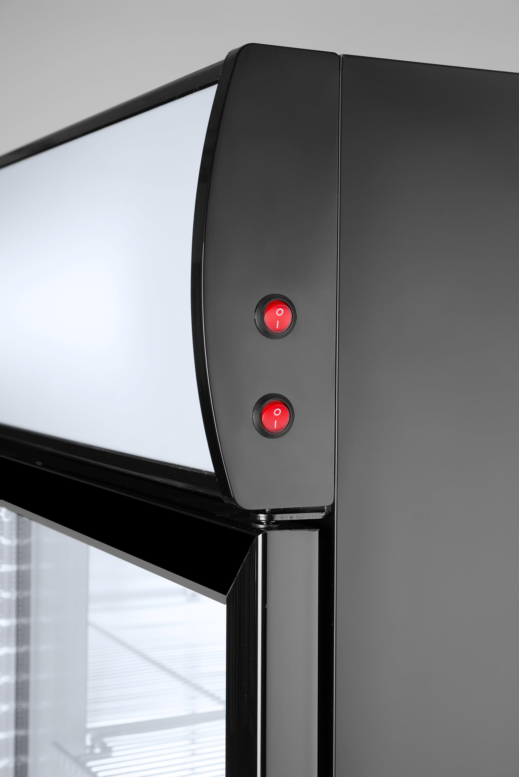 HENDI Frigorifero pubblicitario Arktic per bevande, armadio refrigerato verticale con pannello retroilluminato, 1 porta, 254L, 0–10°C, 220V, 250W, 578x605x(H)1980mm, acciaio verniciato a polvere nero