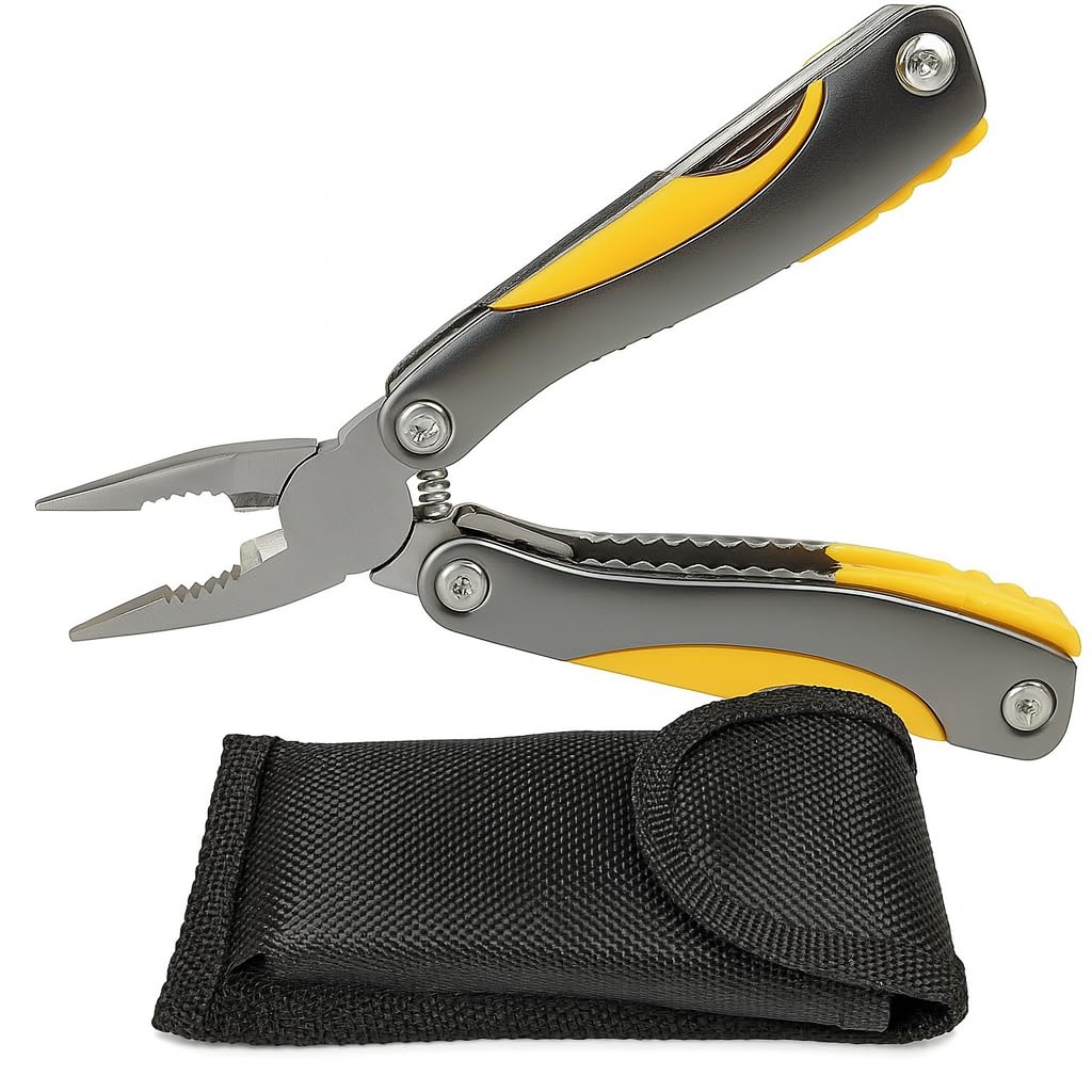Fitto Multitool Pliers - 14-in-1 Stainless Steel Multi Tool Pocket Knife with Screwdriver, Bottle Opener, Wire Cutter, and Saw - Portable Survival Gear for Camping, Hiking, Emergency, and DIY