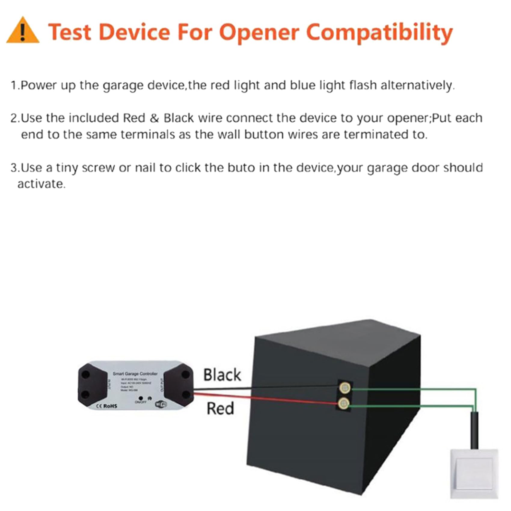 5X Controlador de Apertura de Puerta de Garaje Inteligente con Interruptor WiFi Funciona con Home/Tuya APP Control No Requiere Concentrador, Enchufe de la UE
