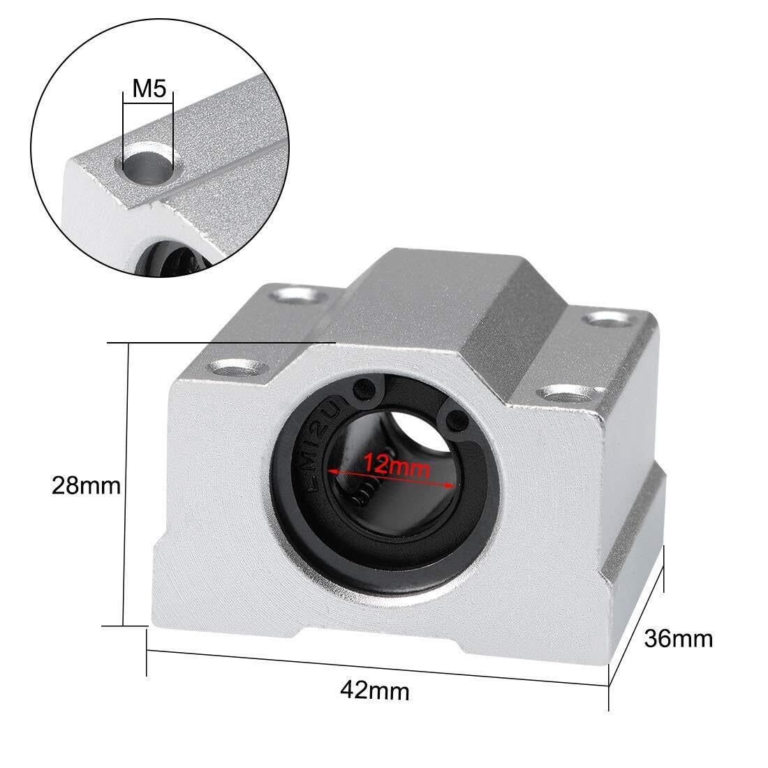 Linear-Kugellager-Gleitblock SCS20UU 20mm geschlossener Flanschblock Aluminium-Buchse Linearführung für CNC 3D-Drucker Teile 4er-Pack