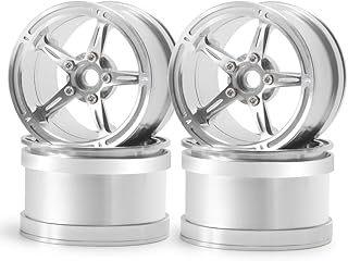 JapanAmStore 2.2' Metal Wheel Beadlock Aluminum Rim for 1/10 RC Car Wraith 90048 RR10 RC Rock Crawler (4PCS Silver)