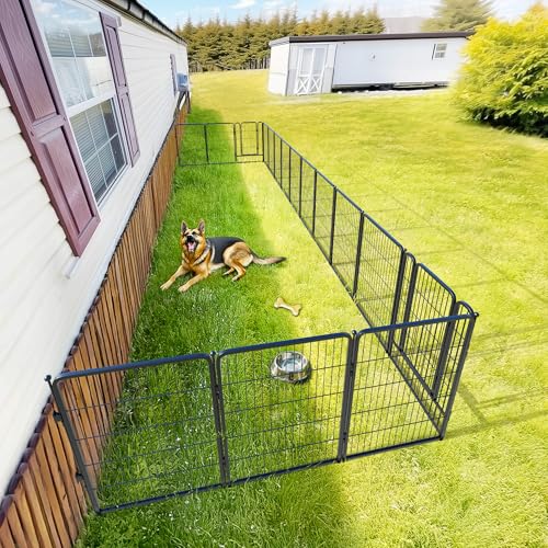 FXW Rollick Dog Playpen with Anchor Kit (Pack of 4) – 40 Inch 16-Panel Dog Pen for Large Dogs, Stable & Safe Indoor/Outdoor Play│Patented