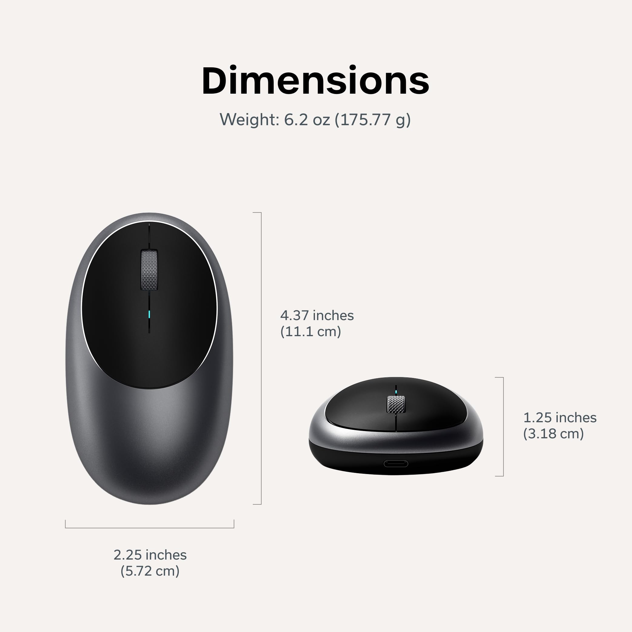 Satechi Mouse M1 de Alumínio Sem Fio Bluetooth com Porta Tipo-C