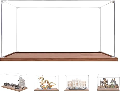 Display Case for Lego 80112 76388 76273 21062 - Acrylic Clear Display Box for [Auspicious Dragon/Hogsmeade Village/Trevi Fountain] - 15.7x7.8x11.8 inch