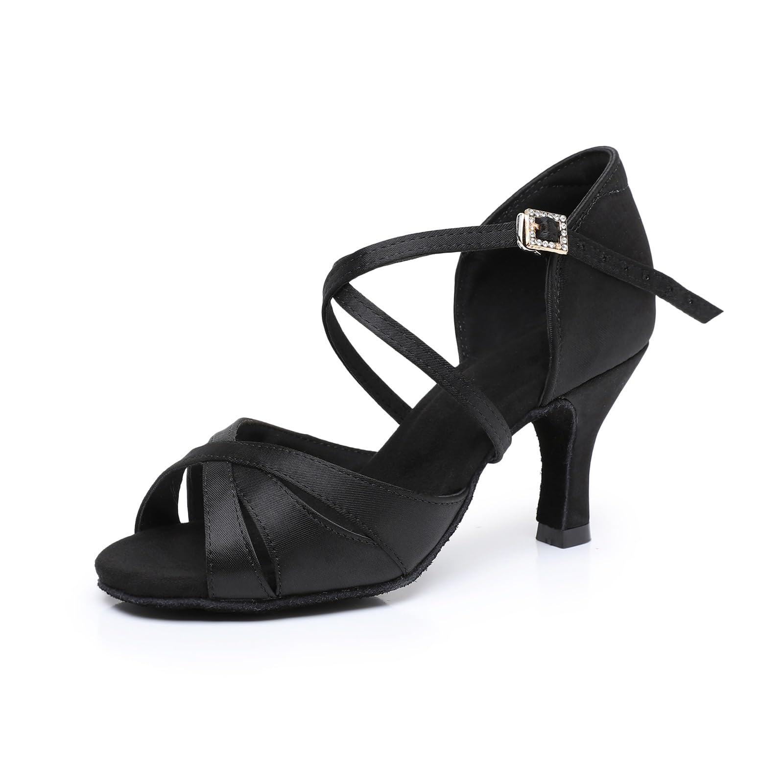 Rosefinch Zapatos de Danza Latina para Mujer Negro Profesional Zapatos de Baile de salón de Fiesta de Salsa de Baile práctica de Rendimiento Zapatos tamaño — view 13