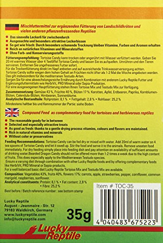 Lucky Reptile Tortoise Candy 35 g, traktaties voor landschildpadden en andere plantenetende reptielen - Afbeelding 3