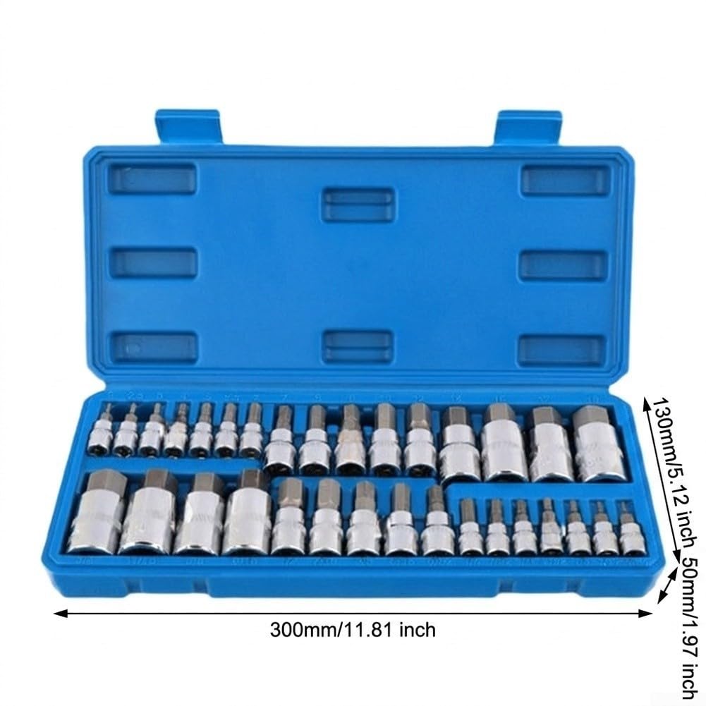 Jeu de 32 Clés Hexagonales Métriques et Pouces Acier pour s2(32-Piece Hex socket)