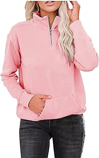 2025 - Sudadera de invierno para mujer, con cremallera, color sólido, manga larga, cálida, ropa vintage para mujer
