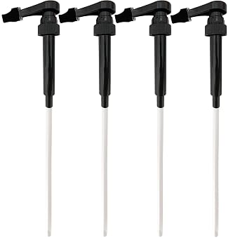 Coffee Syrup Pump for Jordans Skinny,DaVinci,Matteos and Torani 750ml/25.4oz Syrup Bottles with Pump Tip Covers Included, 4 Packs, Black