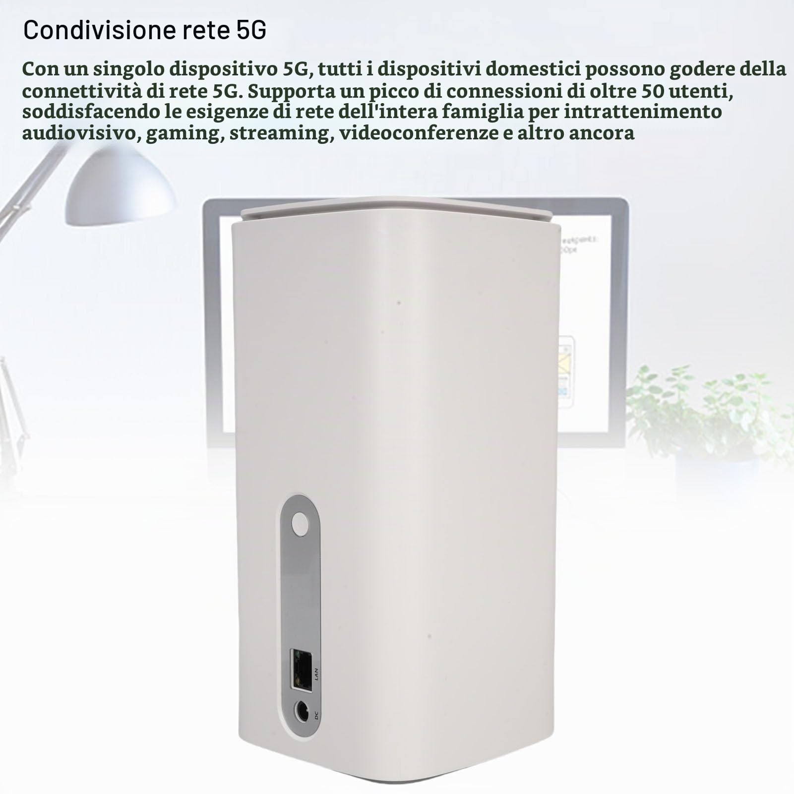 Router CPE 5G, 4,67 Gbps Dual Band Ad Alta velocità WiFi 6 Router Wireless con Scheda SIM, 4 X 4 MIMO, Router Cellulare 5G, Doppia Banda SA NSA per (Spina europea)