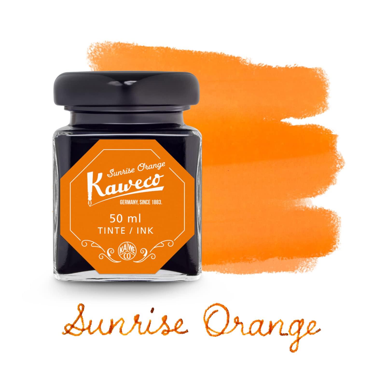 Kaweco Ink Bottle 50 ml Sunrise Orange I Premium Ink for Fountain Pen in Glass I with Kaweco Quality Seal I Vegan Cruelty Free Water Soluble Calligraphy Lettering Writing - Image 4