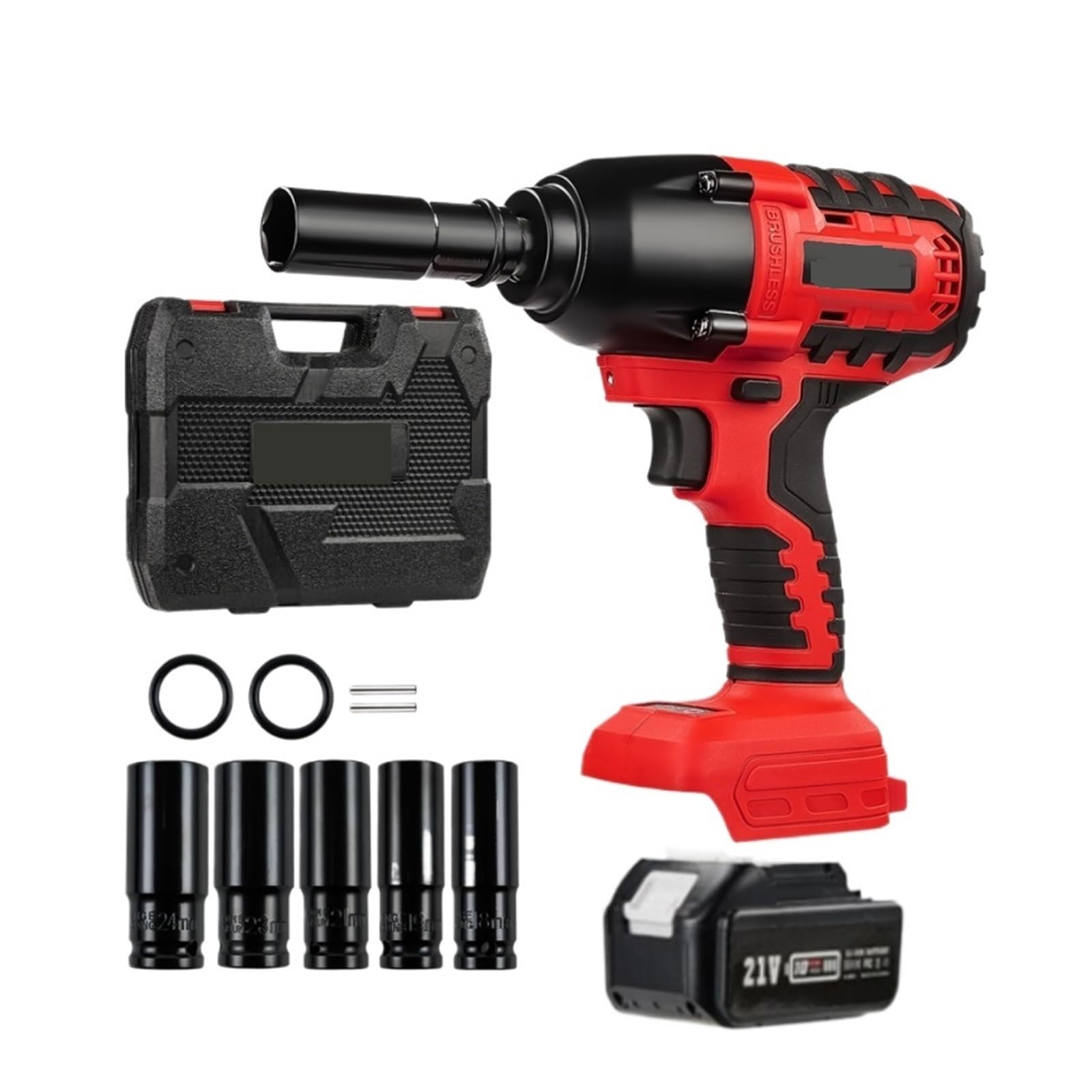 Chiave a percussione Avvitatore A Percussione Senza Fili Senza Spazzole 950N.m Utensili Elettrici con Presa da 1/2 Pollice Ricaricabile for Batteria da 18 V(0ne 4A Battery)