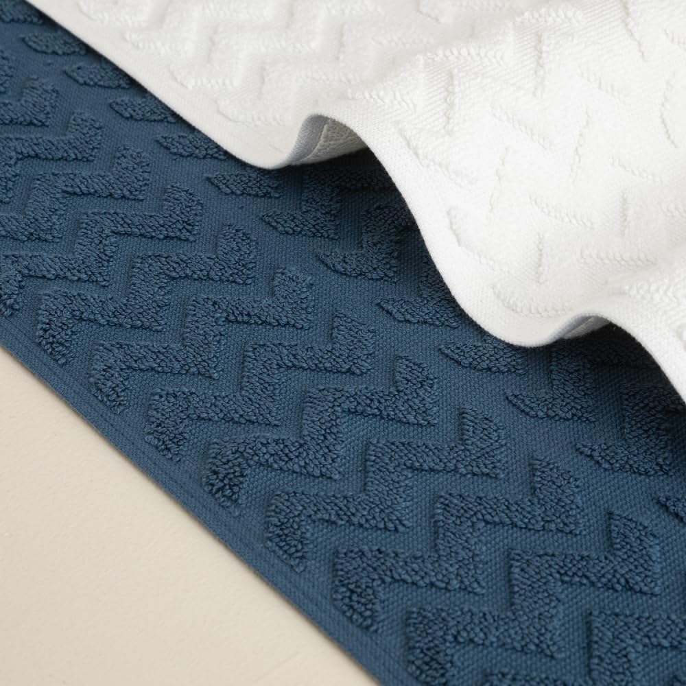 Chakra Badematten-Set 2-teilig – 100% Baumwolle, 50x70 Cm, Ultra Saugfähig & Maschinenwaschbar (Ecru/Beige)