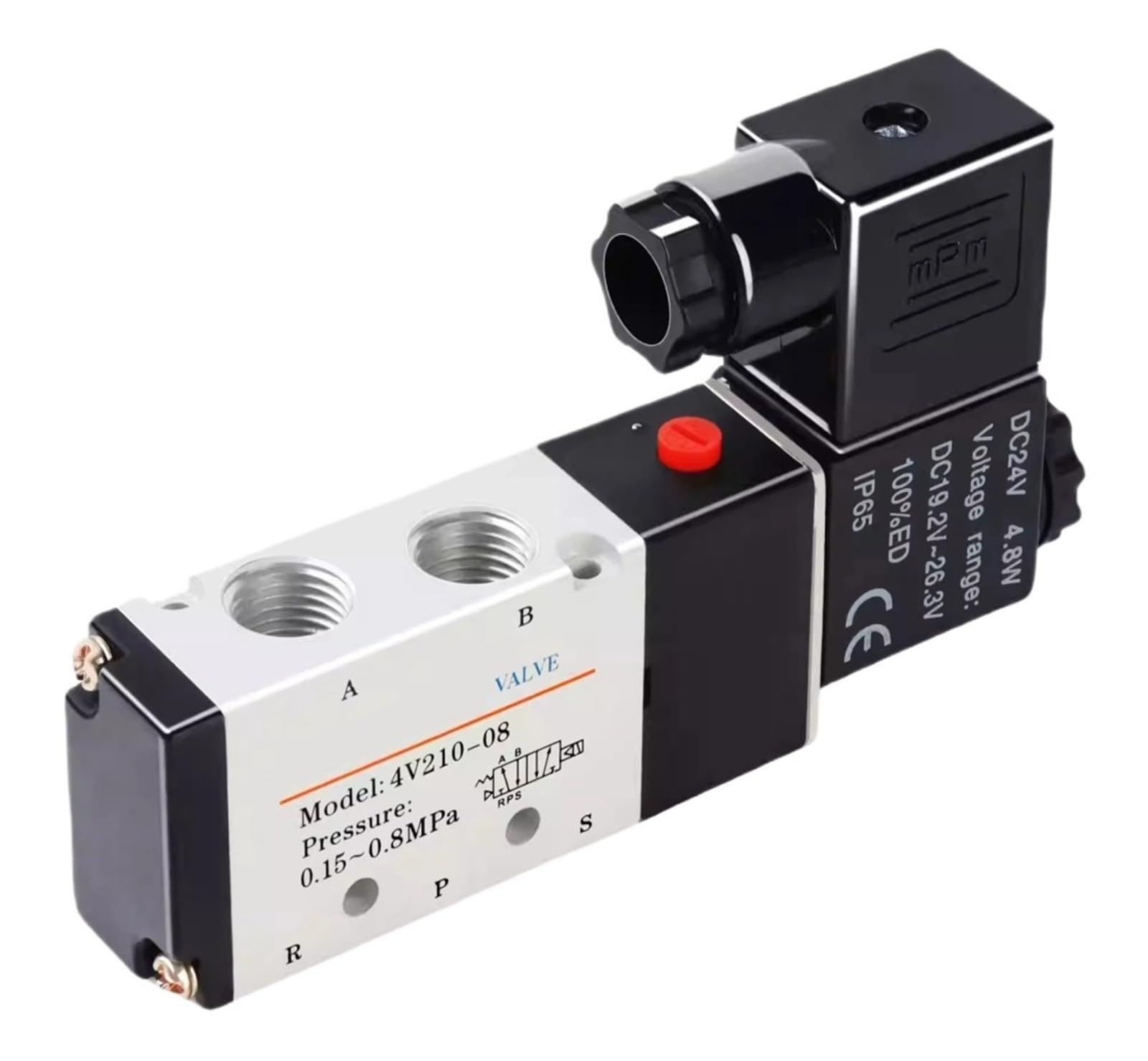 EAHWCXSD Pneumatic solenoid valve 4V210-08 4V310-10 4V410-15 two-position five-way reversing 0301valve Air valve 24V(3-4V410-15-12M-DC24)