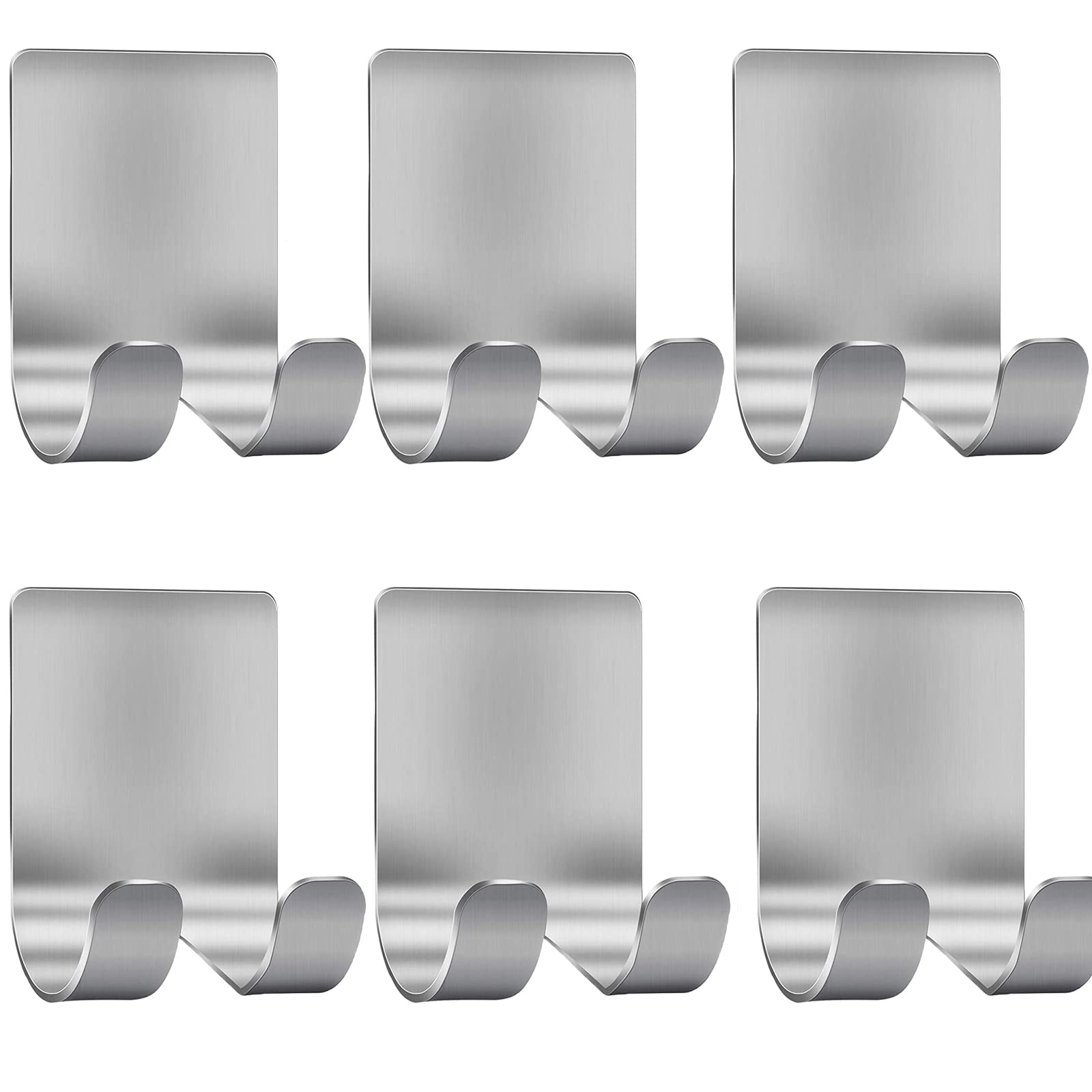 Luckyiren Razor Holder Shaver Hook Hanger Stand for Shower (6 Pack) Self Adhesive Stainless Steel Heavy Duty Utility Storage, Bathroom Kitchen