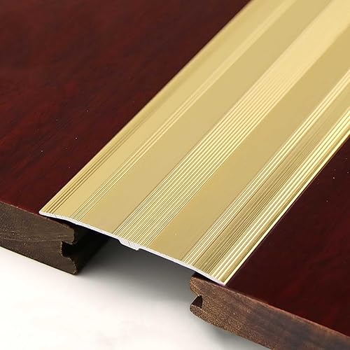 ZIMGOD Tira de transición de piso de madera a azulejo, umbral plano de metal para pisos laminados, puertas, tiras de ribete de alfombras, carpeta de