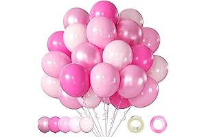 60 Pieces Pink Metallic Balloons