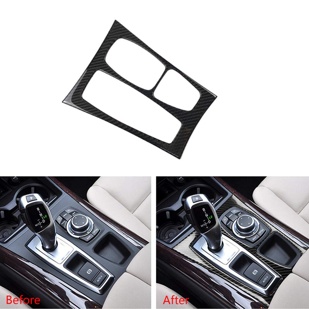 Garniture De Panneau De Boîte De Changement De Vitesse De Voiture En Fiber De Carbone, Pour BMW E70 E71 X5 X6 2009 2010 2011 2012 2013 LHD Uniquement