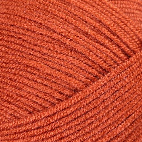 Image of Makromecity Softee Baby Yarn,%100 Premium Anti-Pilling Acrylic, 3.5 Oz, 273 yd (100gr /250 mt), Brick Soft Yarn for Crocheting and Knitting (Brick, 1 Skein)