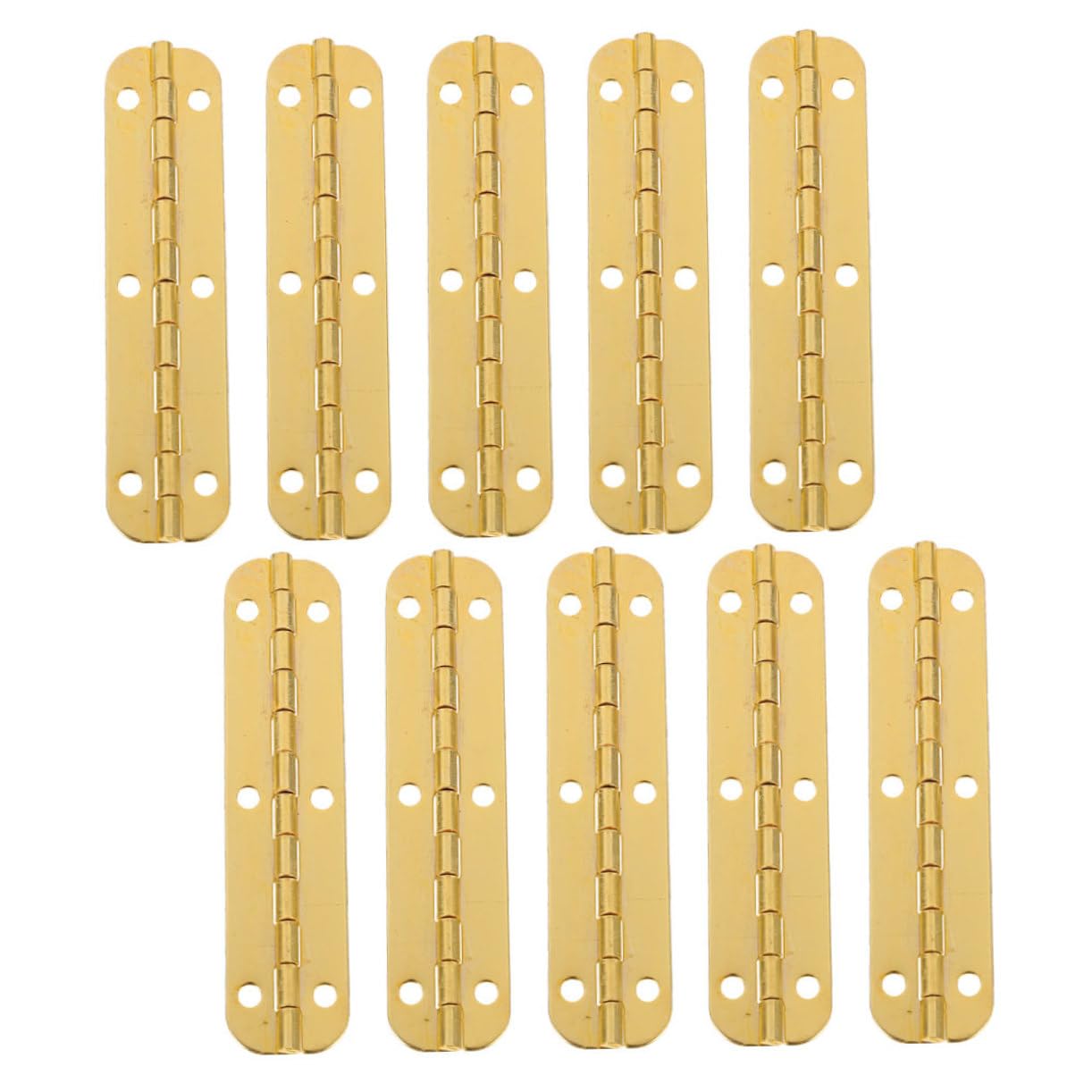 HAWILLOSCH 10pcs Small Hinges for Crafts Piano Hinge Set Heavy Duty 180 Degree Opening Gold Cabinet Hinges for DIY