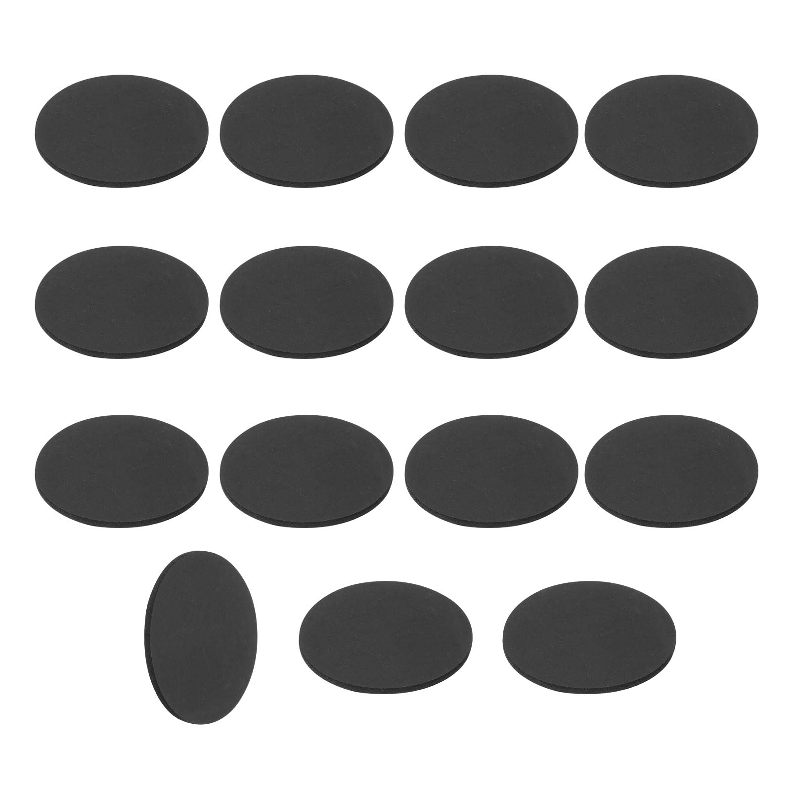 sourcing map 15Pcs Rubber Solid Discs Washers, 35mm OD x 1.5mm Thick Anti Slip Bumper Pads Non-Adhesive Rubber Spacers Flat Round Gasket Pad for Furniture Appliances DIY Craft, Black