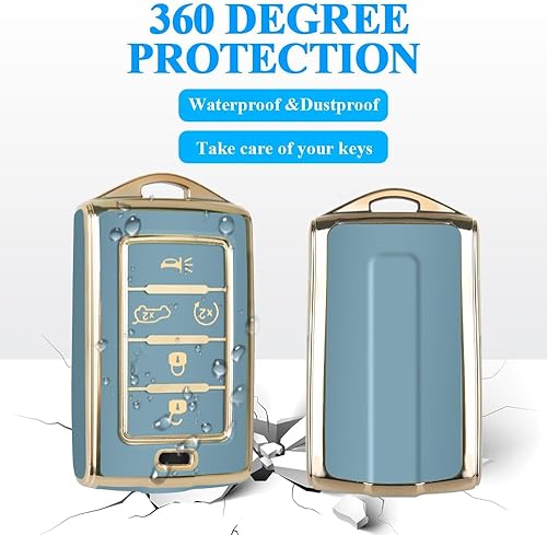 Miniatura 4 de Funda para llavero de Jeep con llavero, protección de 5 botones, apta para Jeep  Grand Cherokee  Wagoneer  Grand Cherokee L  2021 2022 2023  Ordenar