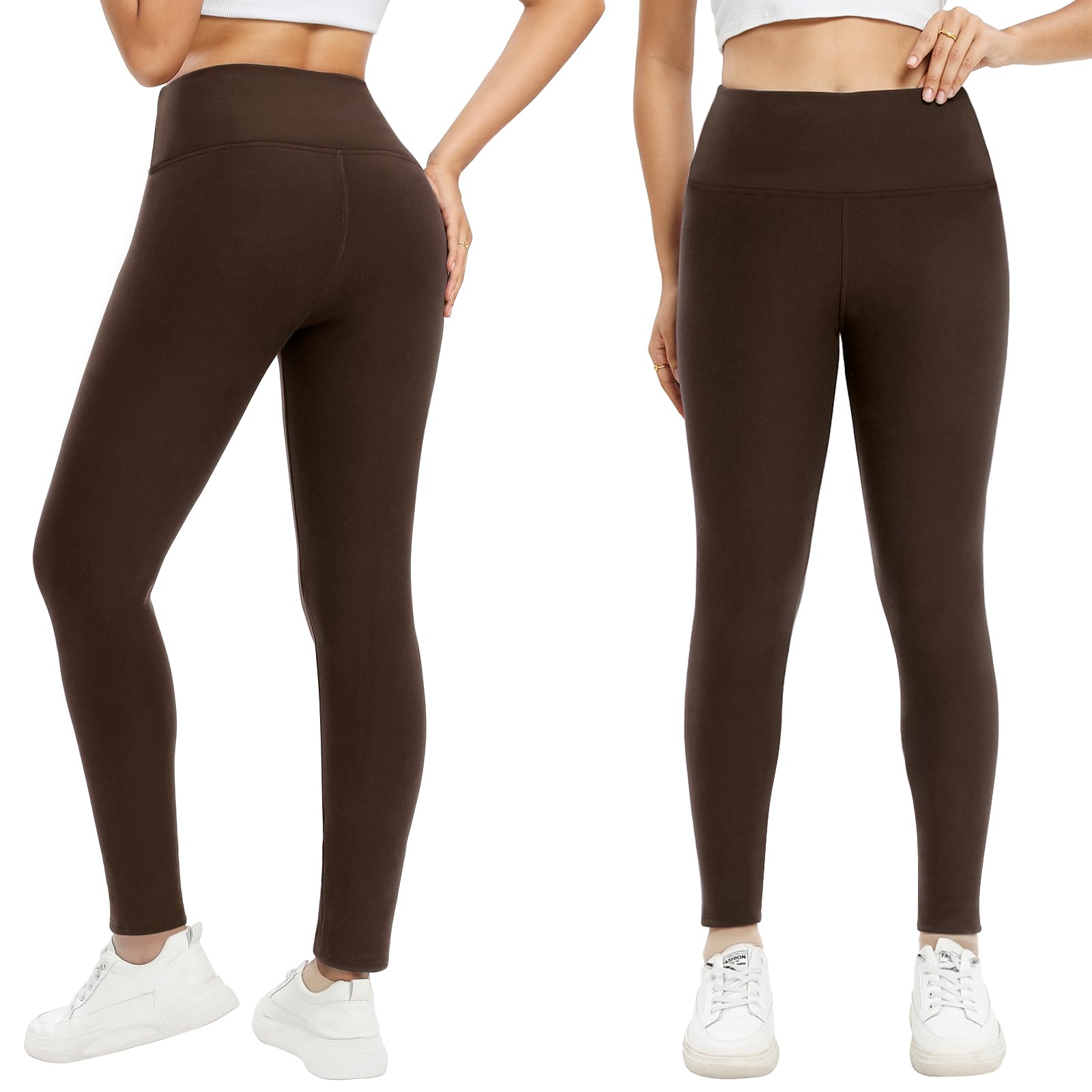 Voqeen Leggins Felpati Donna Leggings Elastici Morbido Invernali Termici Donna Collant Felpati Termiche a Vita Alta