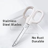 Vista 4 de Tijeras multiusos, asas de agarre cómodo, tijeras afiladas para oficina, hogar, escuela, manualidades, suministros de tela de costura