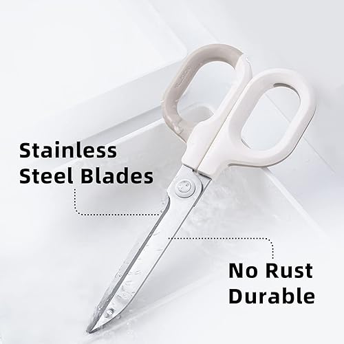 Miniatura 4 de Tijeras multiusos, asas de agarre cómodo, tijeras afiladas para oficina, hogar, escuela, manualidades, suministros de tela de costura (6 pulgadas,