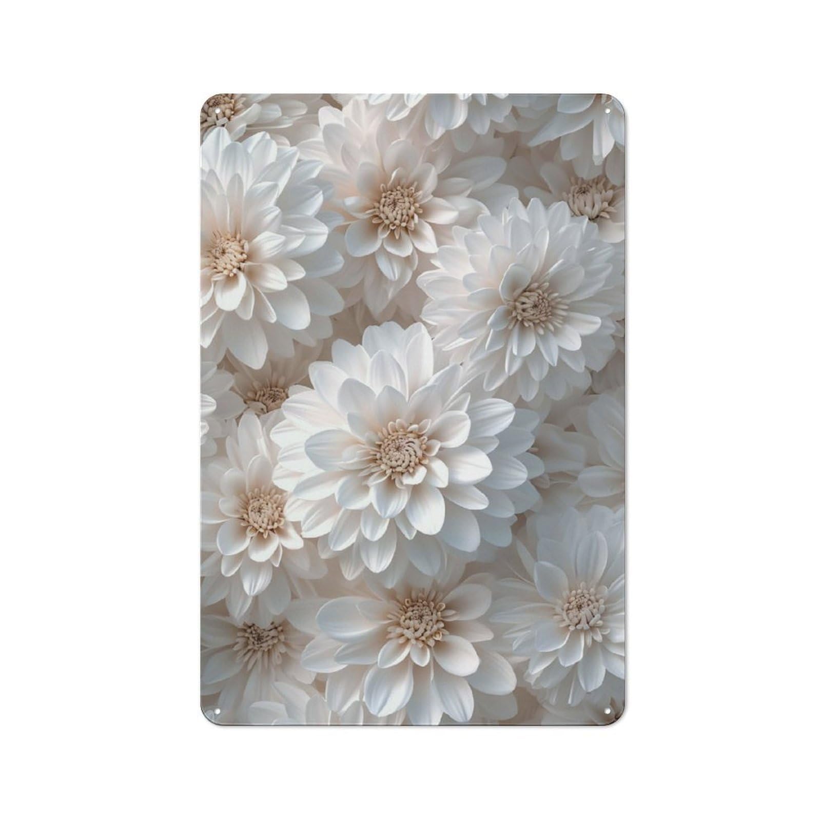 Junmoney Chrysanthemum Vintage Vintage Metal Plaque 30X20cm For Dining Room Or Kitchen, For Home Decor Collectors Refreshing A Room In Autumn