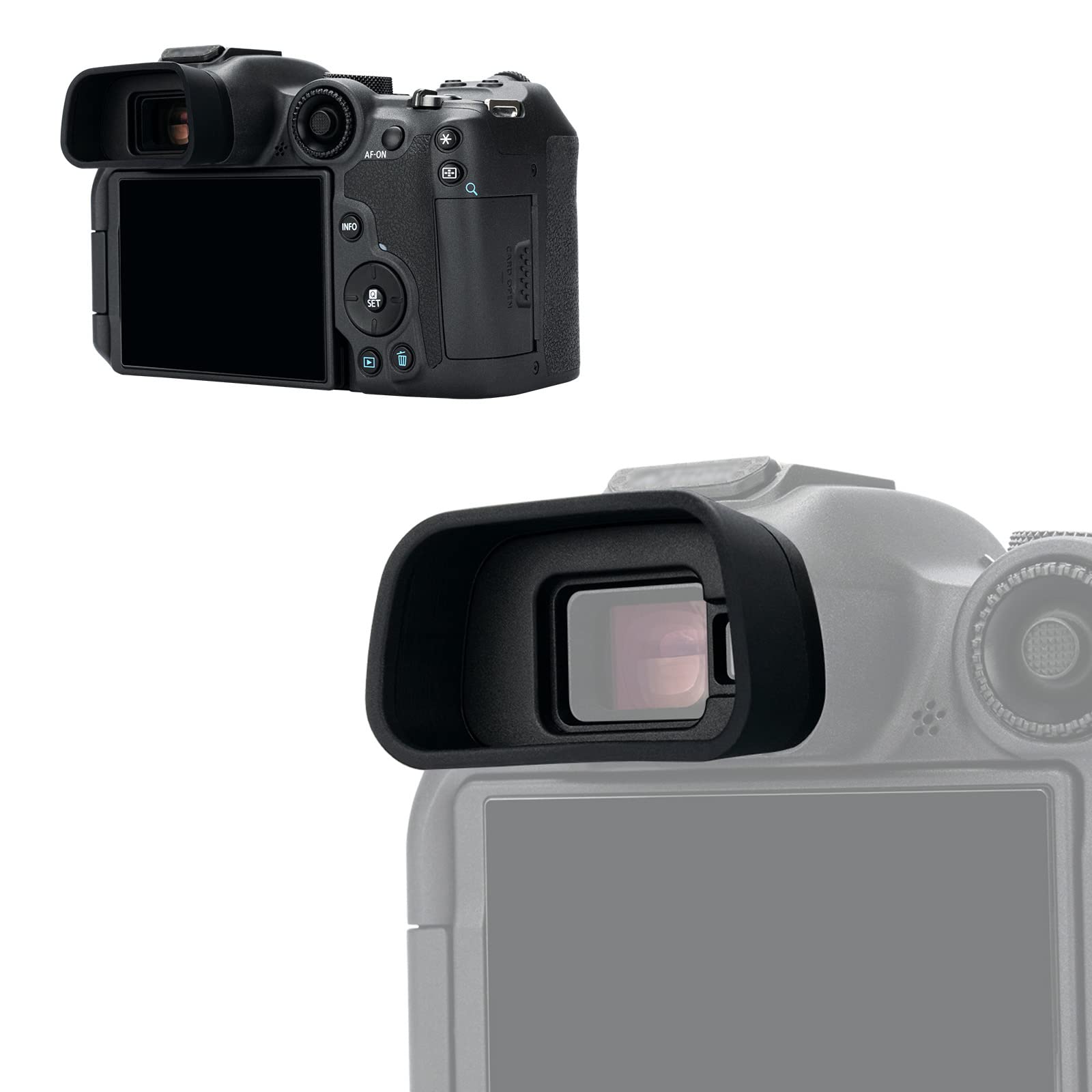 Visor ocular de silicona suave de estilo extendido para cámara Canon EOS R7 APS-C sin espejo