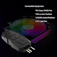 Vista 3 de DS Mini ARGB Kit de controlador de ventiladores de PC con función de juego uno a uno para ventiladores RGB de carcasa de computadora, disipador